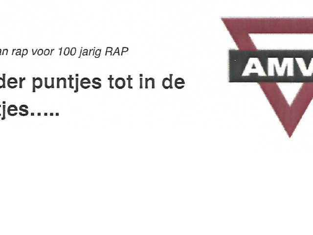 AMVJ voetbal feliciteert S.V. RAP met 100 jarig bestaan